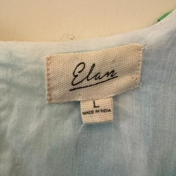 NWT Elan Women's White Cotton Puffy Elastic Waist Tank Top Large - Picture 6 of 7